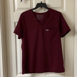 Figs Catarina Scrub Top - Burgundy - M